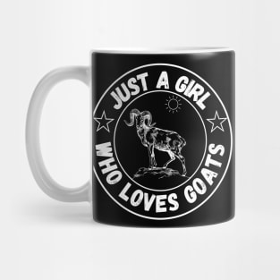 Just A Girl Who Loves Goats, Cute Colorful Goat Mug